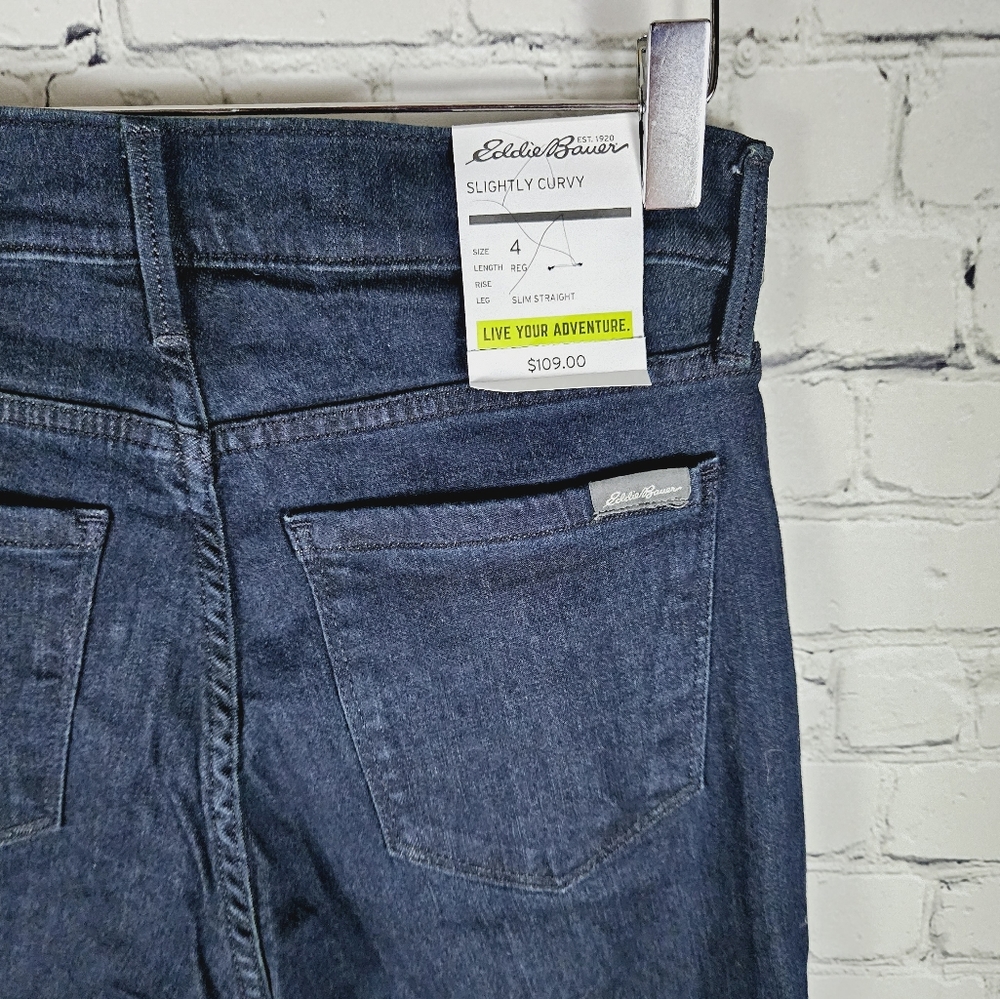EDDIE BAUER | slightly curvy high rise slim straight stretch jeans